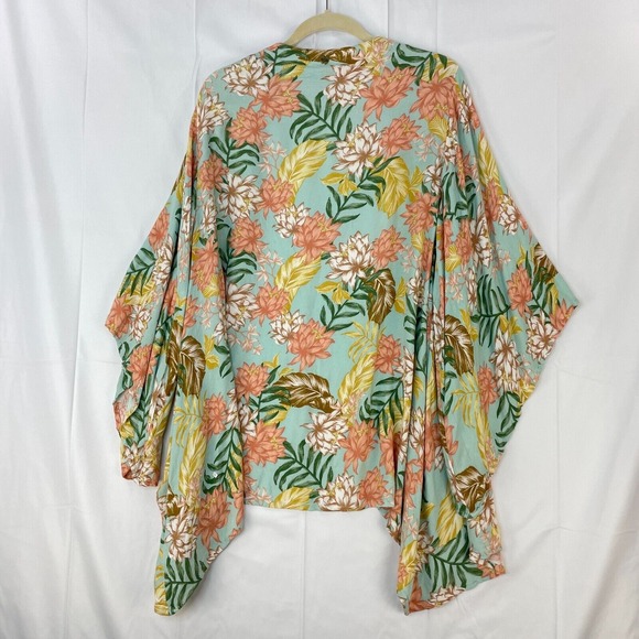 Rip Curl Green Tropical Print‎ La Bonita Kimono Cardigan Womens Open Size XL - Picture 14 of 14